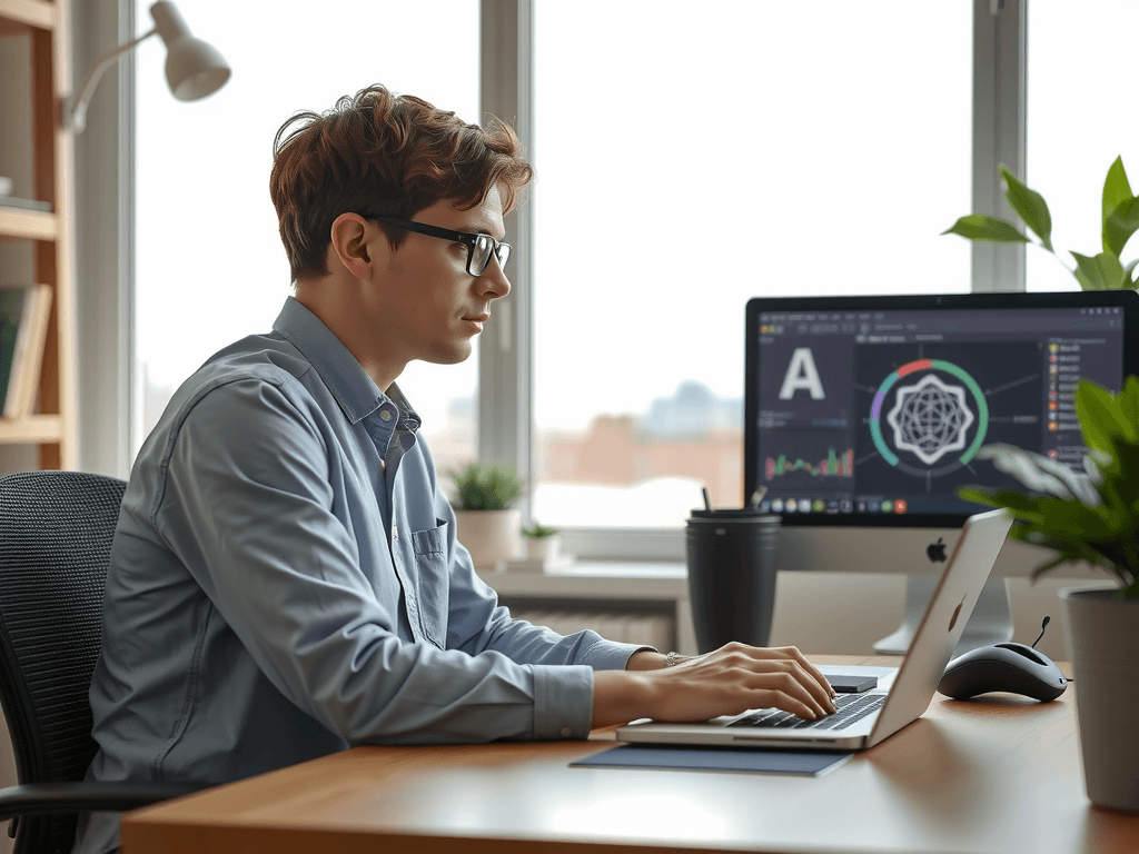 Person working on data visualization and analytics
