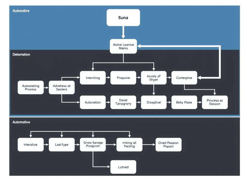 Detailed flowchart of Suna's automation process showing different stages and connections